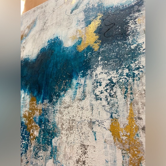 Original canvas abstract artwork 16”x20” Navy Veins I - Picture 4 of 8